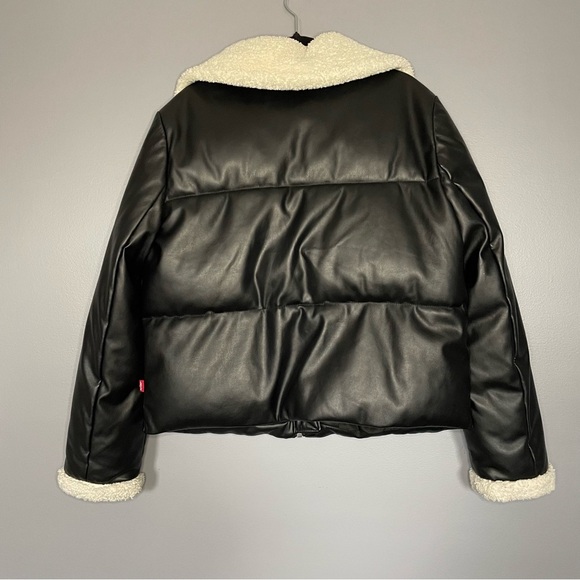 Levi's | Breanna Faux Leather Puffer Jacket with Sherpa Lined Collar - Picture 11 of 16